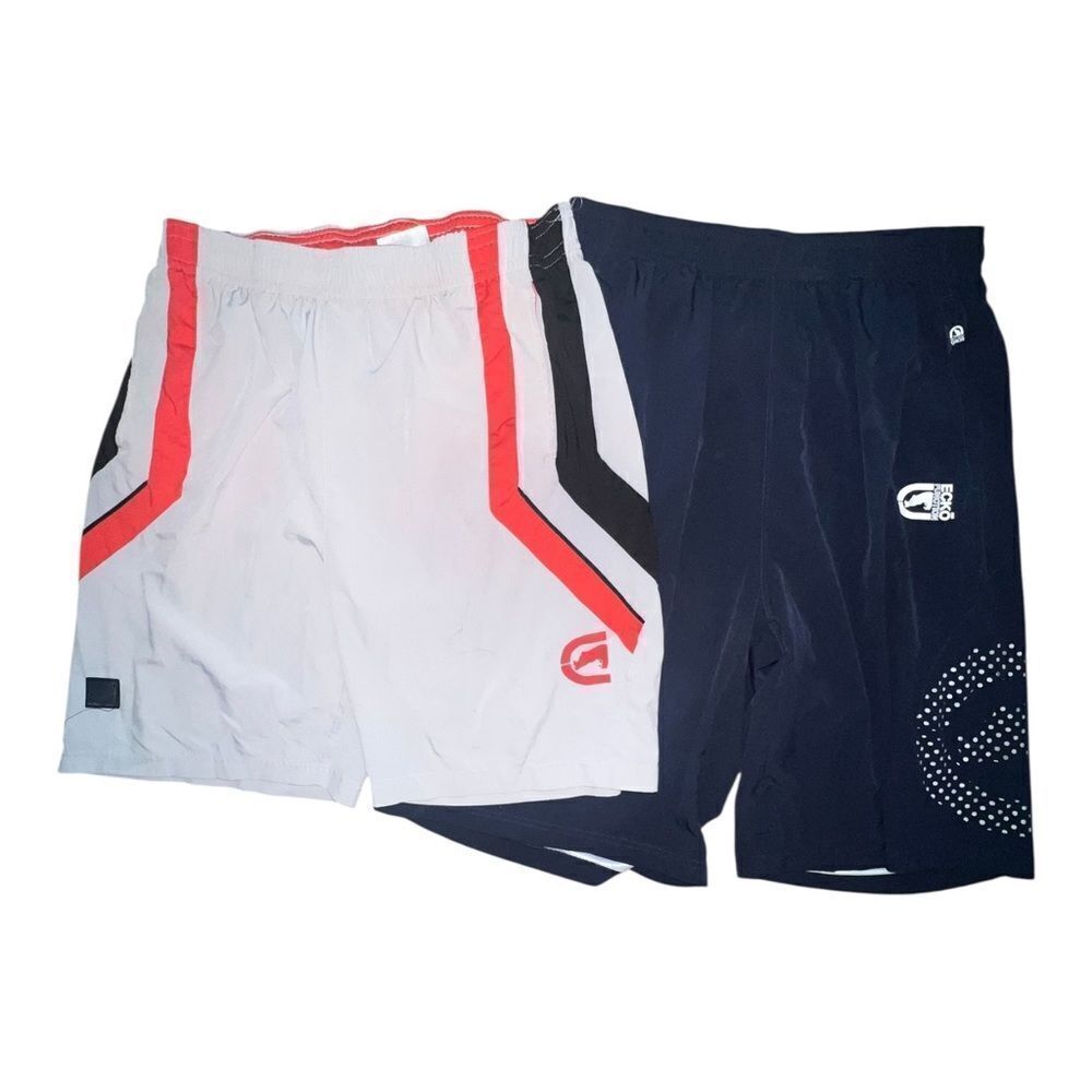 Ecko Men's Lot of Two Shorts Baskeball Gray Navy Large EUC